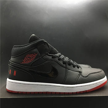 Jordan 1 Mid Black University Red