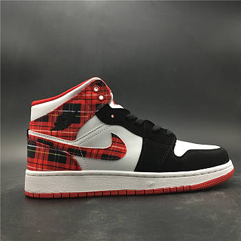 Jordan 1 Mid White Plaid