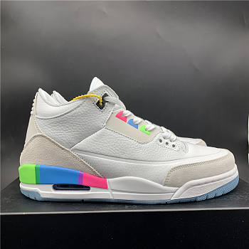  Air Jordan 3 Quai 54 White Rainbow