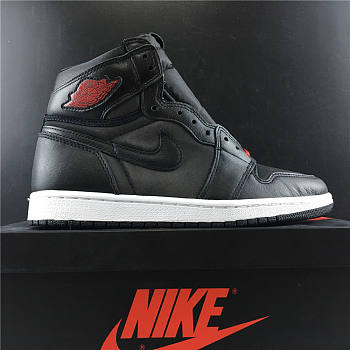 Jordan 1 Retro High Black Satin Gym Red