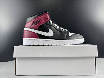 Jordan 1 Mid Black Noble Red