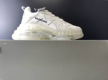 Balenciaga Triple S Clear Sole All White Logo 