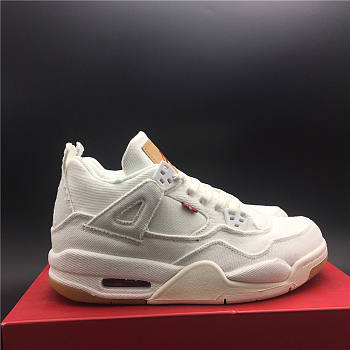  Air Jordan 4 Retro Levi's White (GS) (Levi's Tag)