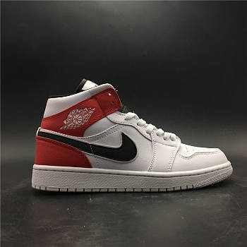 Air Jordan 1 Mid White Black Gym Red