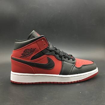 Air Jordan 1 Mid Black And Red - 554724-610 