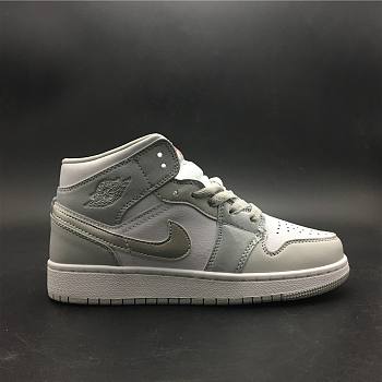 Air Jordan 1 Mid GS Grey Fog - 555112-012