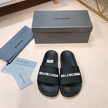 Balenciaga Pool Slide Sandal Black White 