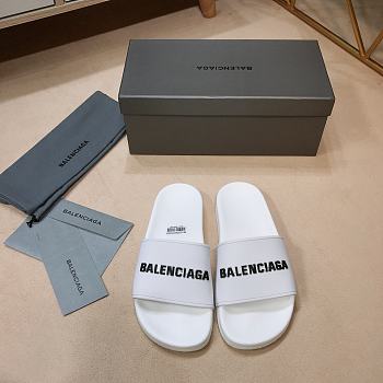 Balenciaga Pool Slide Sandal White Black - 565826W1S809034