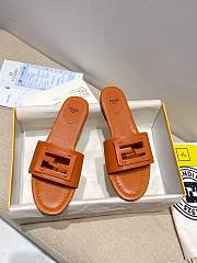 Fendi SIGNATURE Brown leather slides - 8R8136AE7TF1C4R - 1