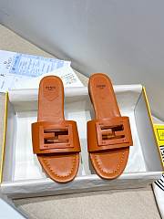 Fendi SIGNATURE Brown leather slides - 8R8136AE7TF1C4R - 2