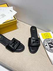 Fendi SIGNATURE Black leather slides - 8R8136AE7TF0ABB - 4