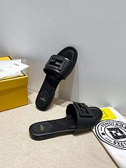 Fendi SIGNATURE Black leather slides - 8R8136AE7TF0ABB - 3