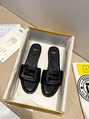 Fendi SIGNATURE Black leather slides - 8R8136AE7TF0ABB - 5