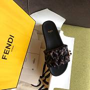 Fendi VERTIGO Brown satin slides - 8X8142AE7SF0R7V - 4