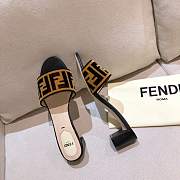 Fendi Brown Velvet Zucca Slide Sandals - 4