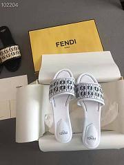 FF INTERLACE White leather slides - 8R8092AEH6F0Z5V - 2