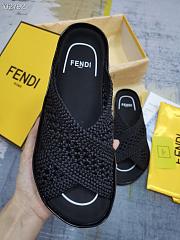 FENDI REFLECTIONS Black stretch lace slides - 8X8088AEH5F0ABB - 3