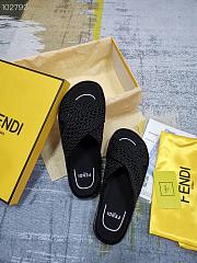 FENDI REFLECTIONS Black stretch lace slides - 8X8088AEH5F0ABB - 5