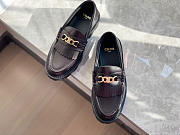 Celine Margaret Loafer With Triomphe Chain In Polished Bull Burgundy - 4