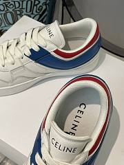 Celine Trainer Low Lace-up Sneakers Optic White Blue - 345033338C.01DB - 3