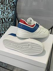 Celine Trainer Low Lace-up Sneakers Optic White Blue - 345033338C.01DB - 4