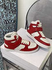 Celine CT-03 Trainer High Top With Scratch Sneakers Optic White Red - 4