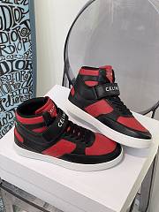 Celine CT-03 Trainer High Top With Scratch Sneakers Black Red - 344513338C.38BR - 3