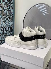 Celine CT-03 Trainer High Top With Scratch Sneakers Optic White Black - 344513338C.01OK - 5