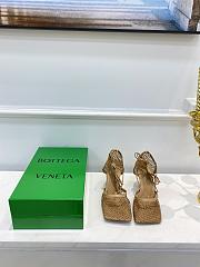 Bottega Veneta Beige Stretch Fishnet Mesh Heels - 5