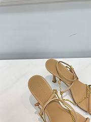 Bottega Veneta Beige Stretch chain-strap Sandals - 5