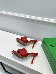 Bottega Veneta Red Quilted Leather Lido Mules - 2