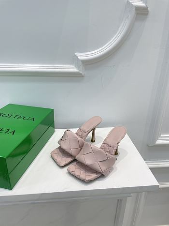 Bottega Veneta Light Pink Quilted Leather Lido Mules