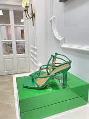 Bottega Veneta Green Strappy Stretch Heeled Sandals - 3