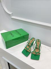 Bottega Veneta Green Strappy Stretch Heeled Sandals - 5