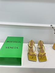 Bottega Veneta Yellow Strappy Stretch Heeled Sandals - 3