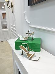 Bottega Veneta White Strappy Stretch Heeled Sandals - 1