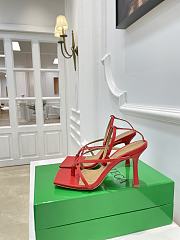 Bottega Veneta Red Strappy Stretch Heeled Sandals - 3