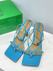 Bottega Veneta Blue Strappy Stretch Heeled Sandals - 3