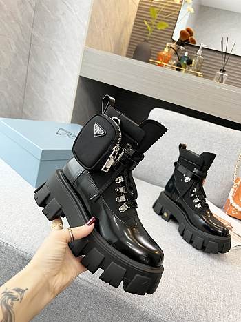 Prada Strapped Pouch Combat Boots 0071