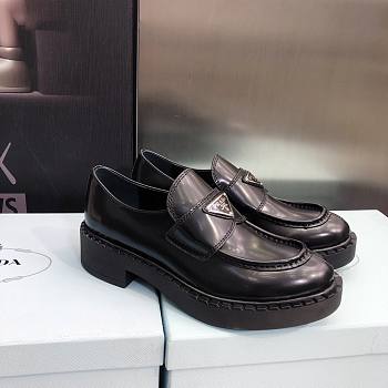 Black Chocolate brushed leather loafers - 2DE127_055_F0002