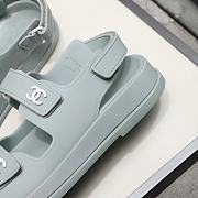 Chanel Mint Rubber Dad Sandals - 4