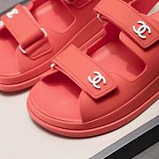 Chanel Red Rubber Dad Sandals - 2