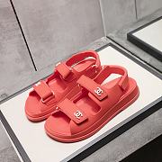 Chanel Red Rubber Dad Sandals - 3