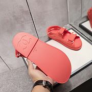 Chanel Red Rubber Dad Sandals - 4