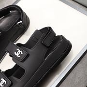 Chanel Black Rubber Dad Sandals - 5