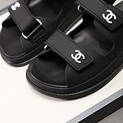 Chanel Black Rubber Dad Sandals - 3