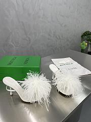 Bottega Veneta White Feather Dot Pumps - 3