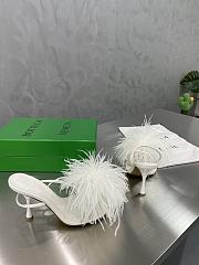 Bottega Veneta White Feather Dot Pumps - 5