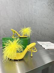 	 Bottega Veneta Yellow Feather Dot Pumps - 1