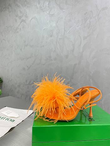 Bottega Veneta Orange Feather Dot Pumps